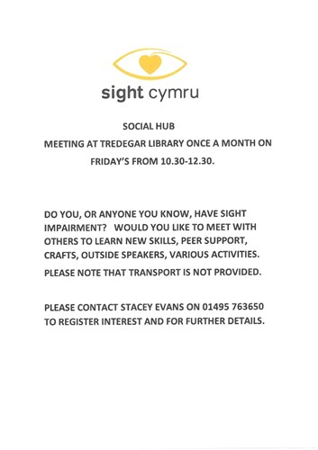 Sight Cymru  social hub